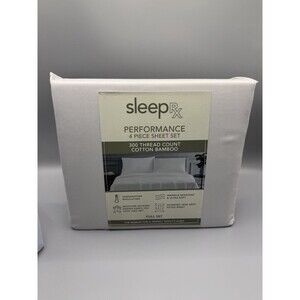 Sleep RX SleepRX 300 Thread Count 4-Pc. Sheet Set Light Grey FULL Cooling